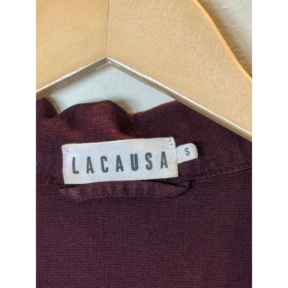 Lacausa Women's Size Small Red Clare Long Sleeve Button-Down Canvas Chore Jacket - Picture 3 of 7